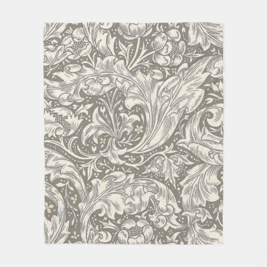 William Morris Bachelor's Button antieke damast Fleece Deken (Voorkant)