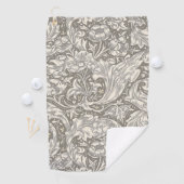 William Morris Bachelor's Button antieke damast Golfhanddoek (Insitu)