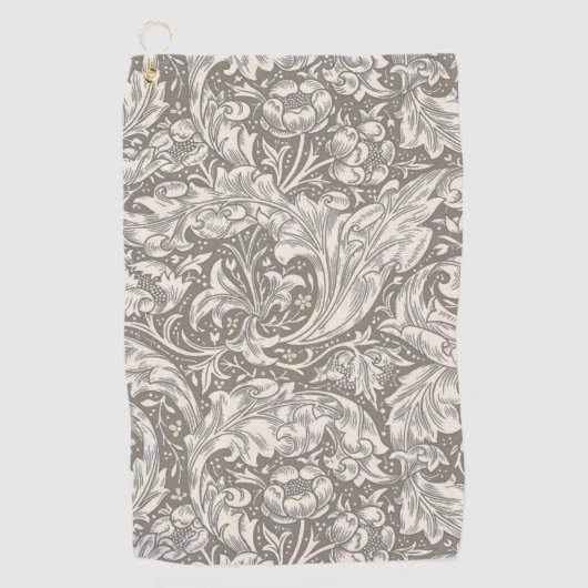William Morris Bachelor's Button antieke damast Golfhanddoek (Voorkant)