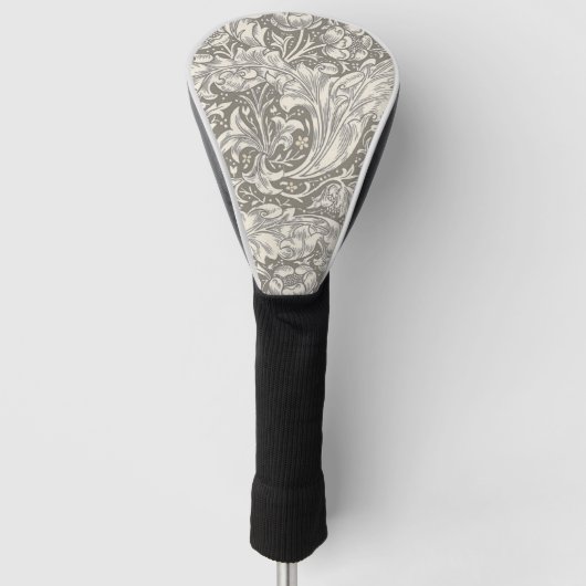 William Morris Bachelor's Button antieke damast Golfheadcover (Voorkant)