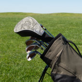 William Morris Bachelor's Button antieke damast Golfheadcover (Insitu)