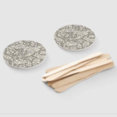 William Morris Bachelor's Button antieke damast Handwaaier (Niet-gemonteerd)