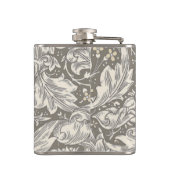 William Morris Bachelor's Button antieke damast Heupfles (Achterkant)