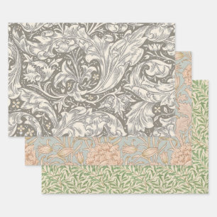 William Morris Bachelor's Button antieke damast Inpakpapier Vel