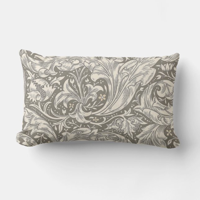 William Morris Bachelor's Button antieke damast Kussen (Voorkant)