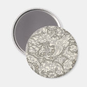 William Morris Bachelor's Button antieke damast Magneet (Voorkant / Achterkant)