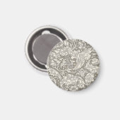 William Morris Bachelor's Button antieke damast Magneet (Voorkant / Achterkant)