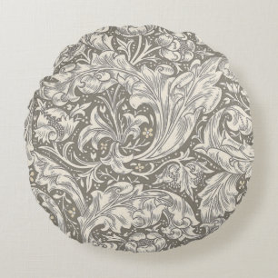 William Morris Bachelor's Button antieke damast Rond Kussen