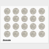 William Morris Bachelor's Button antieke damast Ronde Sticker (Vel)