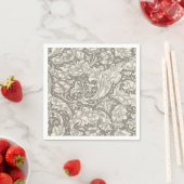 William Morris Bachelor's Button antieke damast Servet (Insitu)
