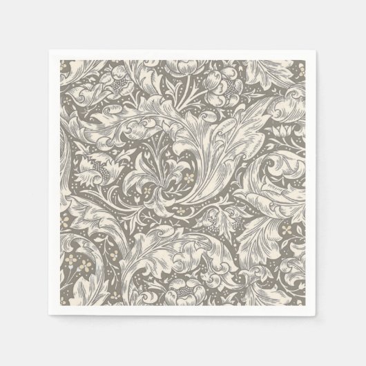 William Morris Bachelor's Button antieke damast Servet (Voorkant)