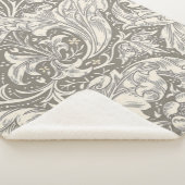 William Morris Bachelor's Button antieke damast Sherpa Deken (3/4)