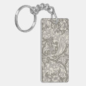 William Morris Bachelor's Button antieke damast Sleutelhanger (Voorkant Links)