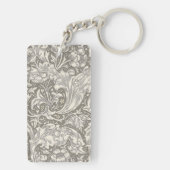 William Morris Bachelor's Button antieke damast Sleutelhanger (achterkant)