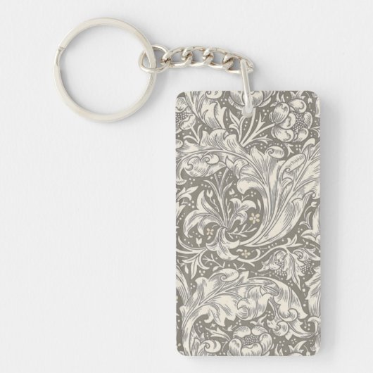 William Morris Bachelor's Button antieke damast Sleutelhanger (Voorkant)