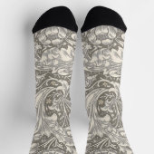 William Morris Bachelor's Button antieke damast Sokken (Top)