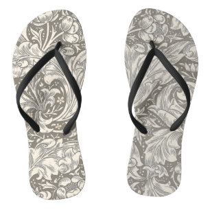 William Morris Bachelor's Button antieke damast Teenslippers