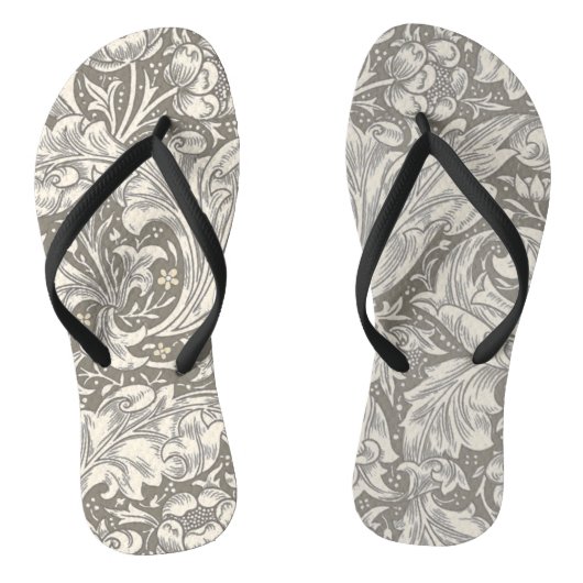William Morris Bachelor's Button antieke damast Teenslippers (Voetbed)
