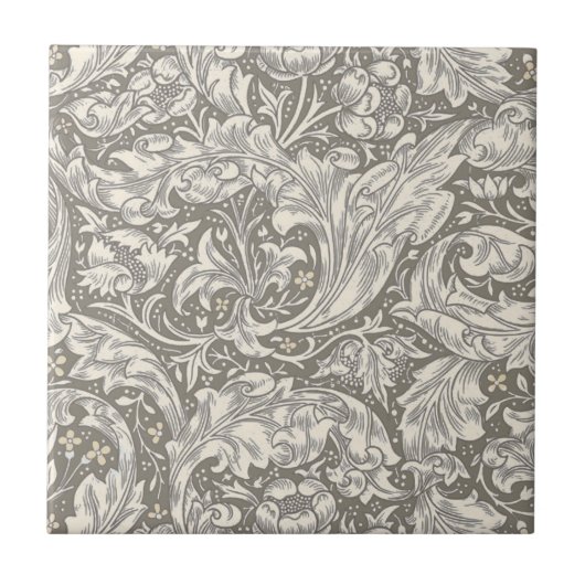 William Morris Bachelor's Button antieke damast Tegeltje (Voorkant)
