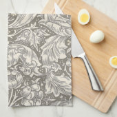 William Morris Bachelor's Button antieke damast Theedoek (Quarter Fold)