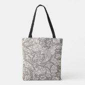 William Morris Bachelor's Button antieke damast Tote Bag (Achterkant)