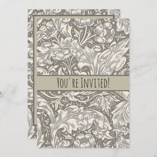 William Morris Bachelor's Button Bloem Bloemisteri Kaart (Voorkant / Achterkant)