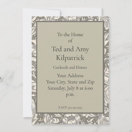 William Morris Bachelor's Button Bloem Bloemrijke  Kaart (Achterkant)