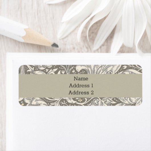 William Morris Bachelor's Button Bloemenbot Etiket (Insitu)