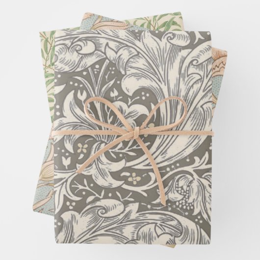 William Morris Bachelor's Button Bloemenbot Inpakpapier Vel (In situ)