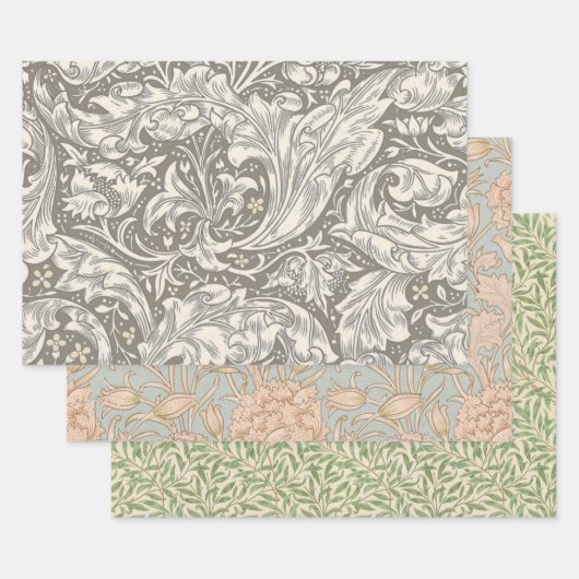 William Morris Bachelor's Button Bloemenbot Inpakpapier Vel (Set)