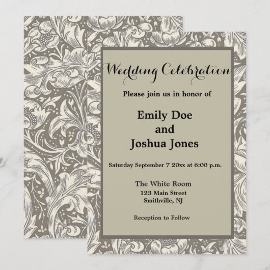 William Morris Bachelor's Button Bloemenbot Kaart (Voorkant / Achterkant)