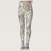 William Morris Bachelor's Button Bloemenbot Leggings (Voorkant)