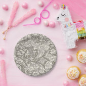 William Morris Bachelor's Button Bloemenbot Papieren Bordje (Feest)