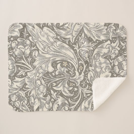 William Morris Bachelor's Button Bloemenbot Sherpa Deken (Voorkant (horizontaal))