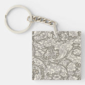 William Morris Bachelor's Button Bloemenbot Sleutelhanger (Voorkant)