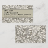 William Morris Bachelor's Button Bloemenbot Visitekaartje (Voorkant / Achterkant)