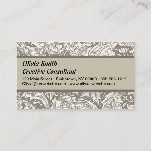 William Morris Bachelor's Button Bloemenbot Visitekaartje (Voorkant)