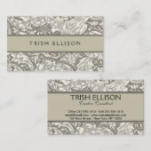 William Morris Bachelor's Button Bloemenbot Visitekaartje (Voorkant / Achterkant)