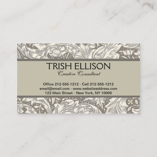 William Morris Bachelor's Button Bloemenbot Visitekaartje (Achterkant)