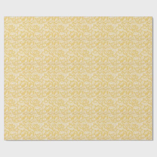 William Morris Bachelors Button Gouden Achtergrond Cadeaupapier (Vlak)