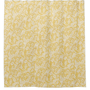 William Morris Bachelors Button Gouden Achtergrond Douchegordijn