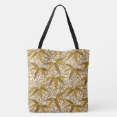 William Morris Bamboeprint, Goud en Crème Tote Bag (Achterkant)