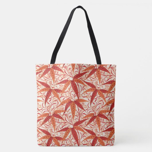 William Morris Bamboeprint, Mandarin Sinaasappel Tote Bag (Voorkant)
