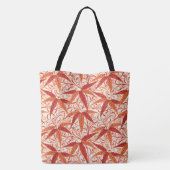 William Morris Bamboeprint, Mandarin Sinaasappel Tote Bag (Achterkant)