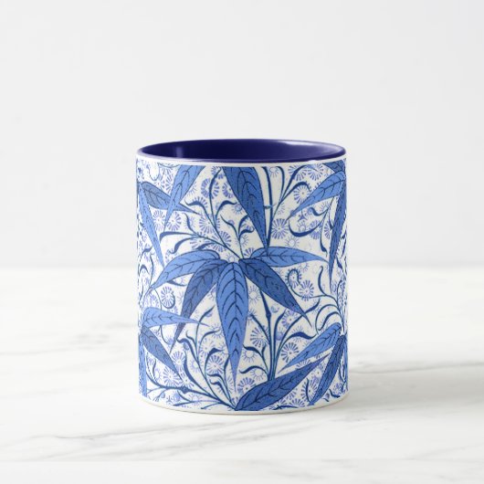 William Morris Bamboo Print, Cobalt Blue & White Mok (Midden)