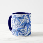 William Morris Bamboo Print, Cobalt Blue & White Mok (Voorkant links)