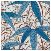 William Morris Bamboo Print, Denim Blue en White Stof (Close Up)
