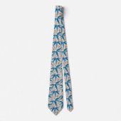 William Morris Bamboo Print, Denim Blue en White Stropdas (Voorkant)