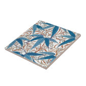 William Morris Bamboo Print, Denim Blue en White Tegeltje (Zijkant)