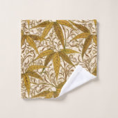 William Morris Bamboo Print, Gold en Cream Bad Handdoek (Wasdoekje)